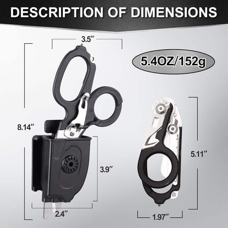 Armmu Trauma Shears 6 in1,Outdoor Camping Tools,Emergency Shears,Multi-function Shears,with Strap Cutter and Glass Breaker and Compatible Holster(green-blue) - Image 3